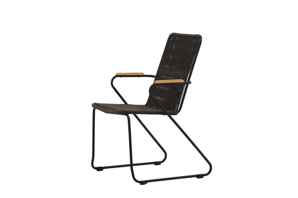 2-delige set - Tuinstoel Malta van Metaal, gekleurd touwweefsel