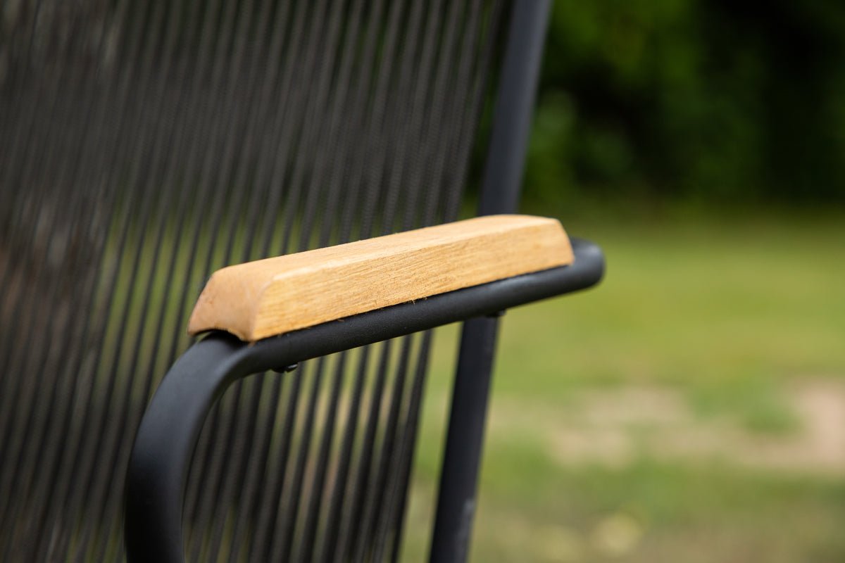 2-delige set - Tuinstoel Malta van Metaal, gekleurd touwweefsel