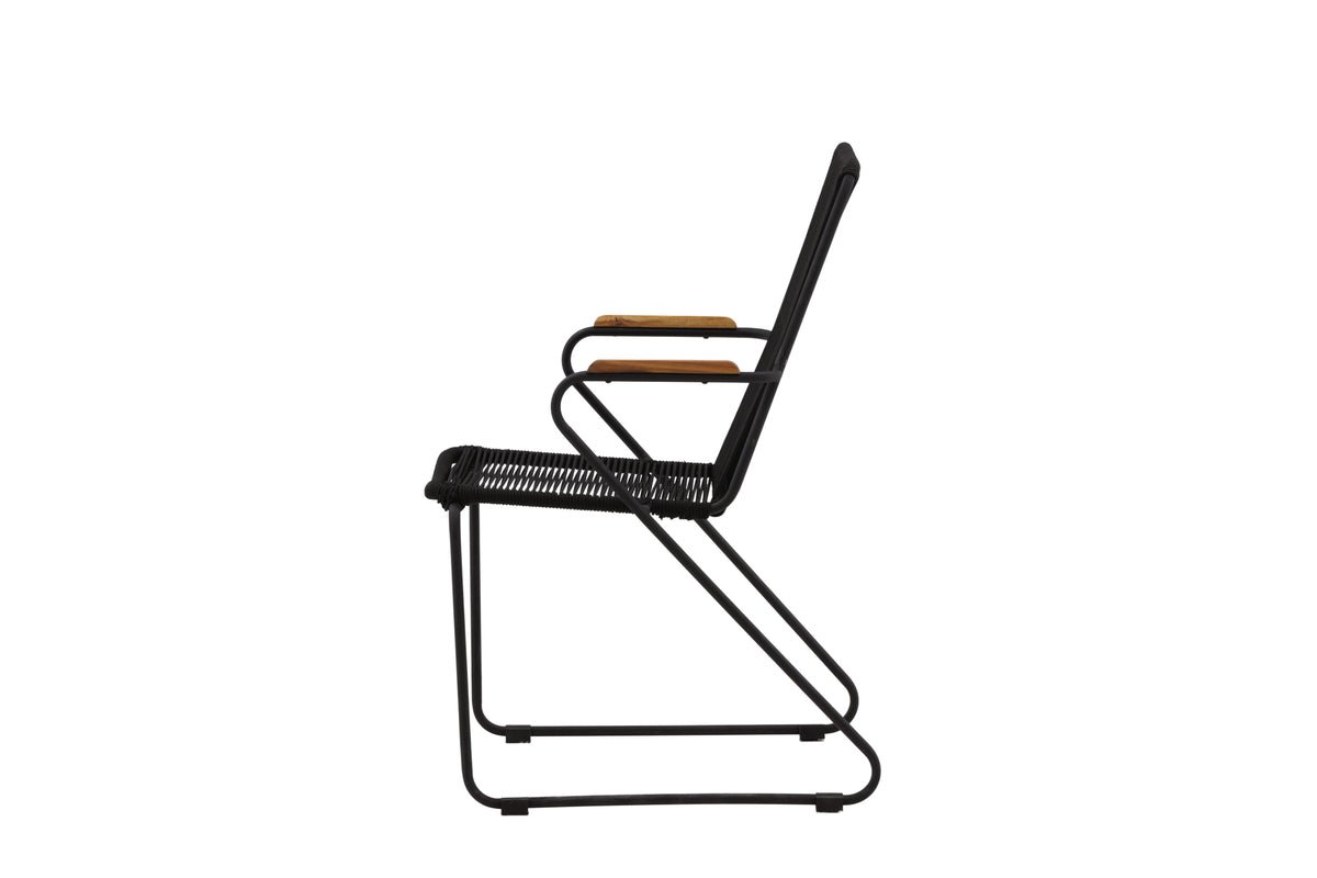 2-delige set - Tuinstoel Malta van Metaal, gekleurd touwweefsel