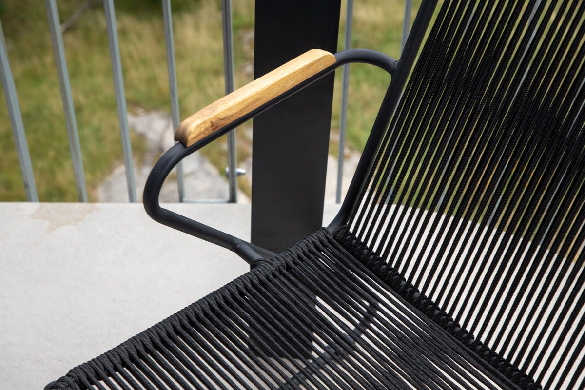 2-delige set - Tuinstoel Malta van Metaal, gekleurd touwweefsel