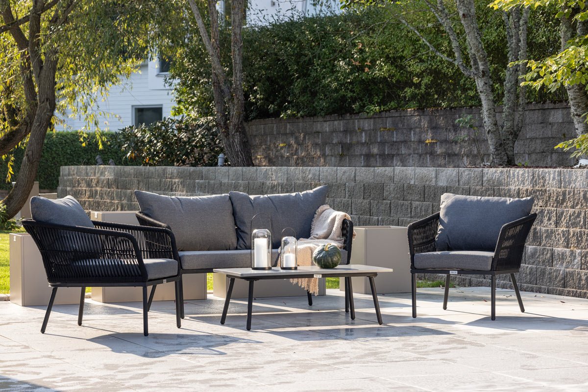 Tuin Loungeset Isadora – 4-delig met tafel in betonlook & weerbestendig