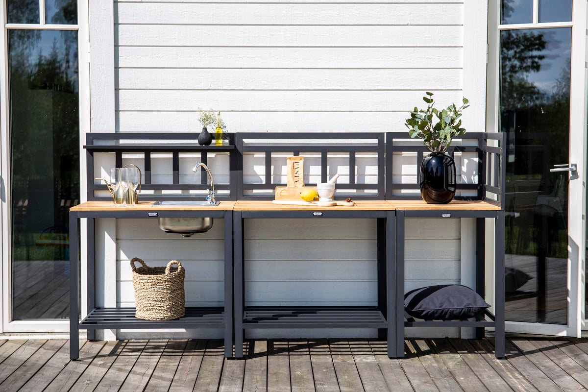 Garten Outdoor-tafel Baling – weerbestendig van teak en aluminium voor buitenkeukens