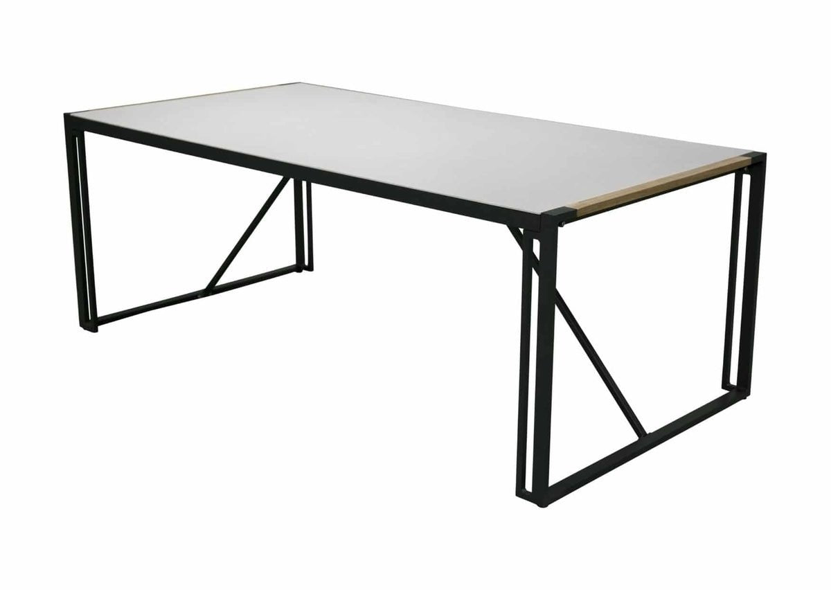 Tuin eettafel Lorenzo - 200x90 cm met een tafelblad van glas en teakhout
