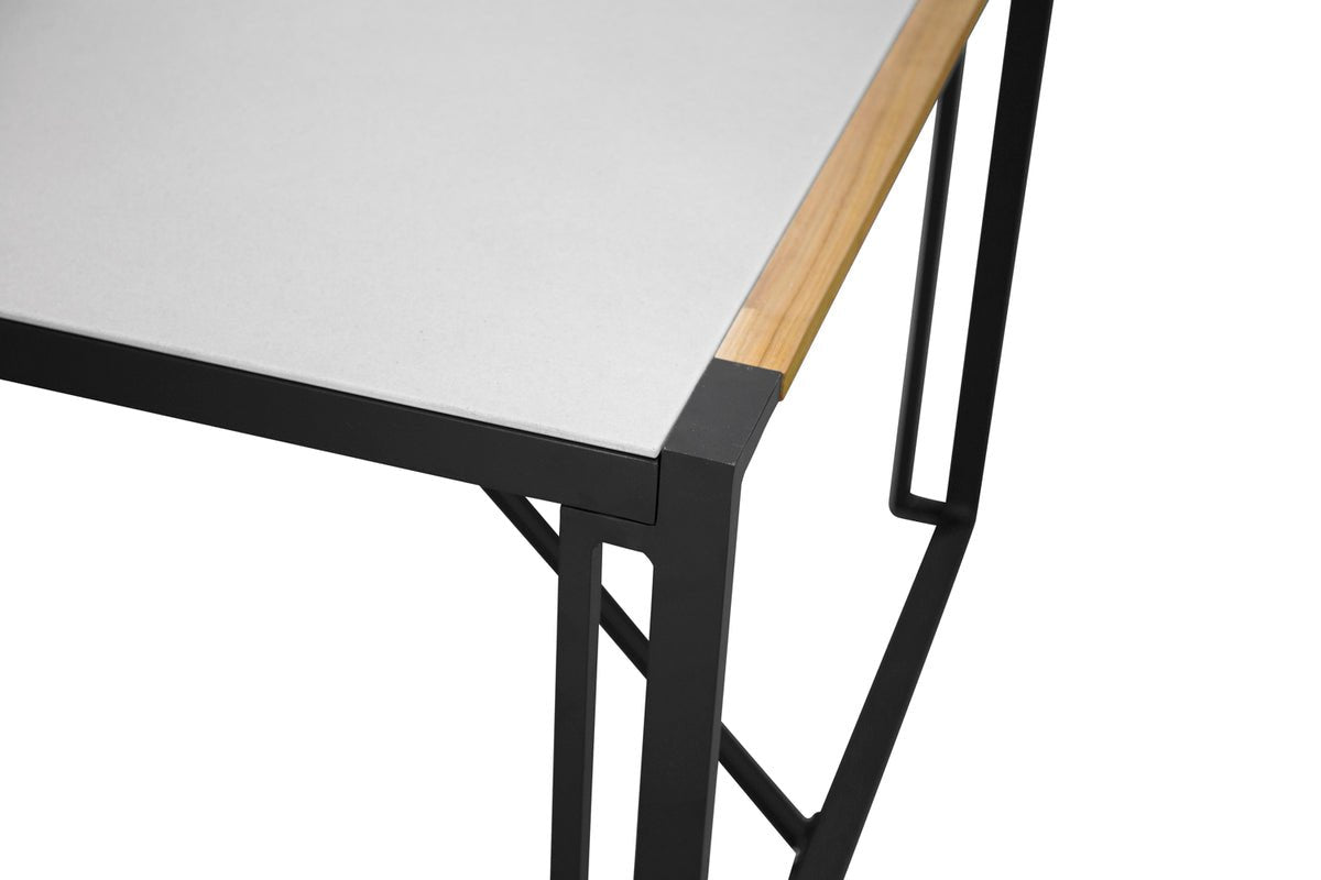 Tuin eettafel Lorenzo - 200x90 cm met een tafelblad van glas en teakhout