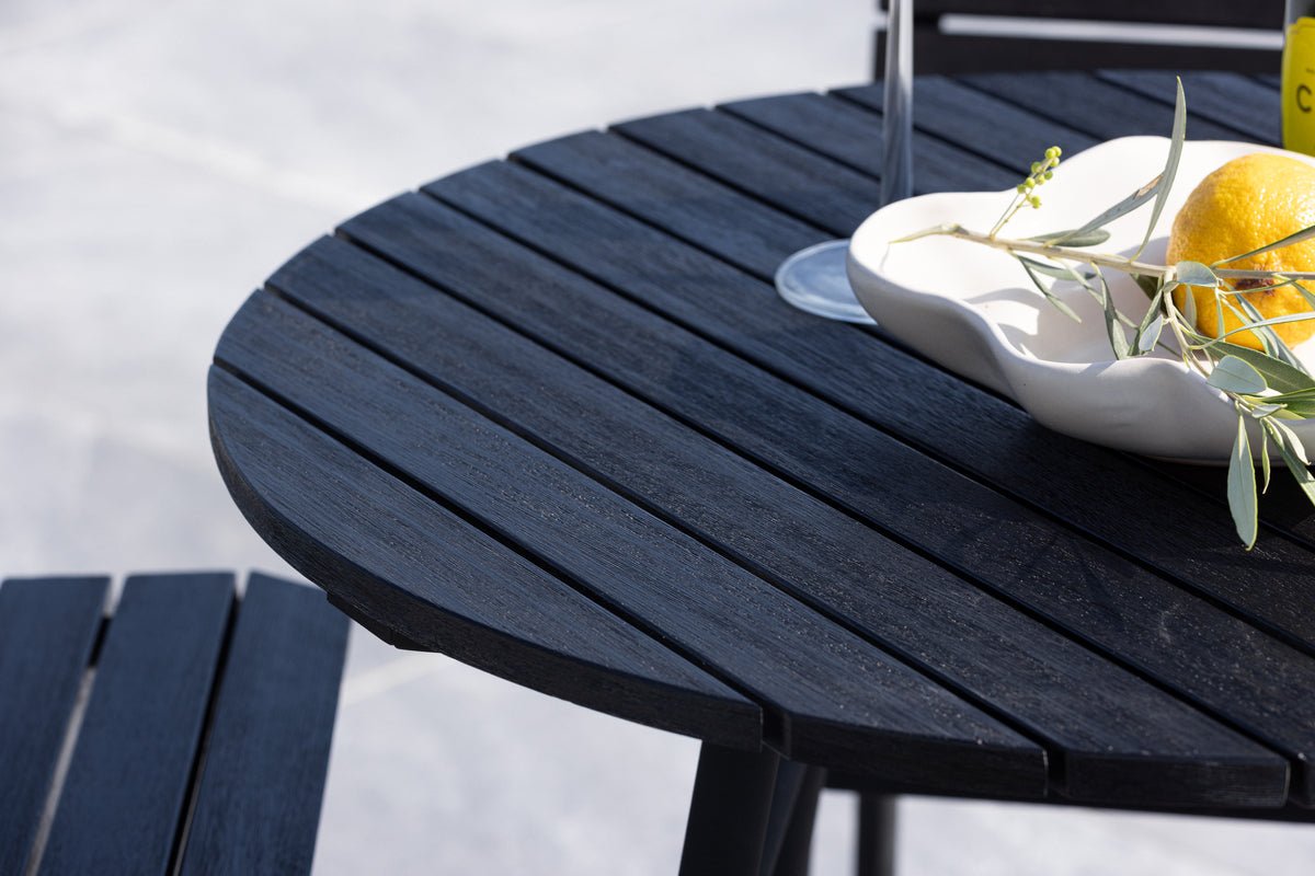 Tuin Loungeset Cavina – 5-delige set van acaciahout in Zwart