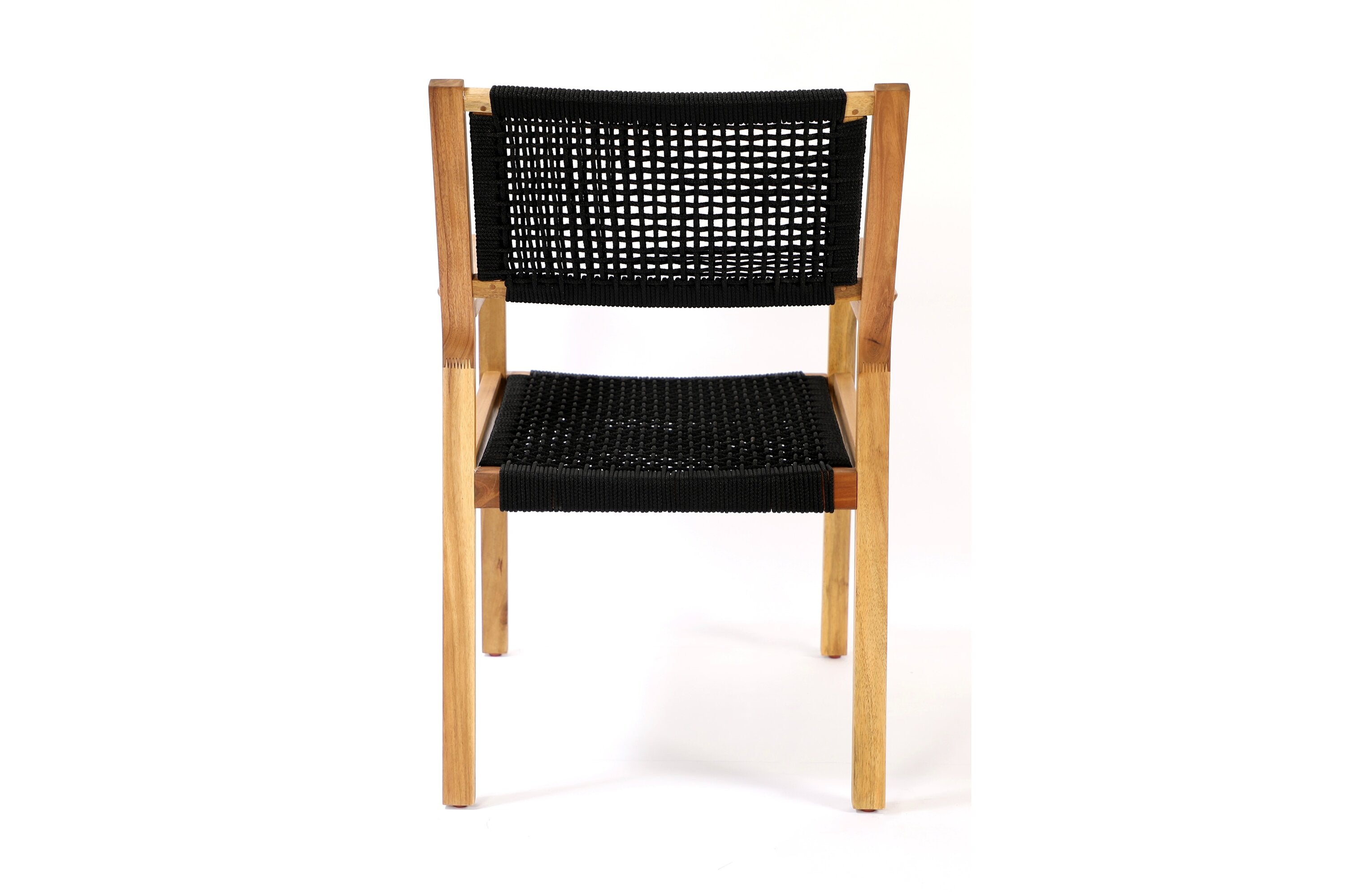 2-delige set tuinstoelen Mana - van acaciahout met zwarte zitting en rugleuning