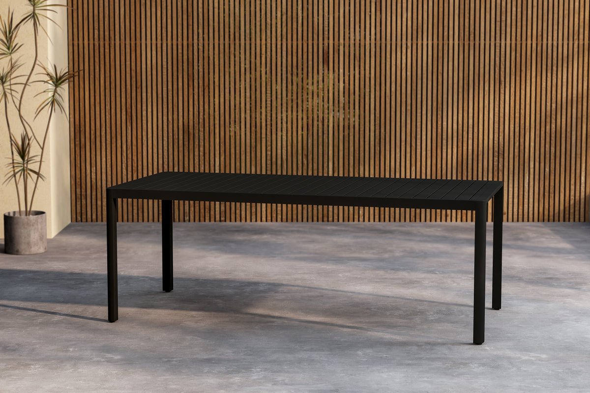 Tuin eettafel Vento - 200x90 cm van aluminium in Beige of Zwart