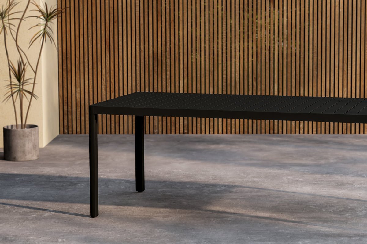 Tuin eettafel Vento - 200x90 cm van aluminium in Beige of Zwart
