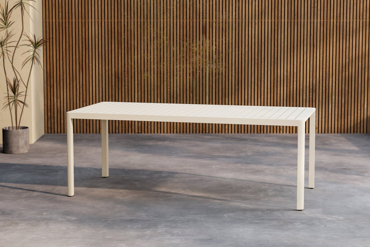 Tuin eettafel Vento - 200x90 cm van aluminium in Beige of Zwart
