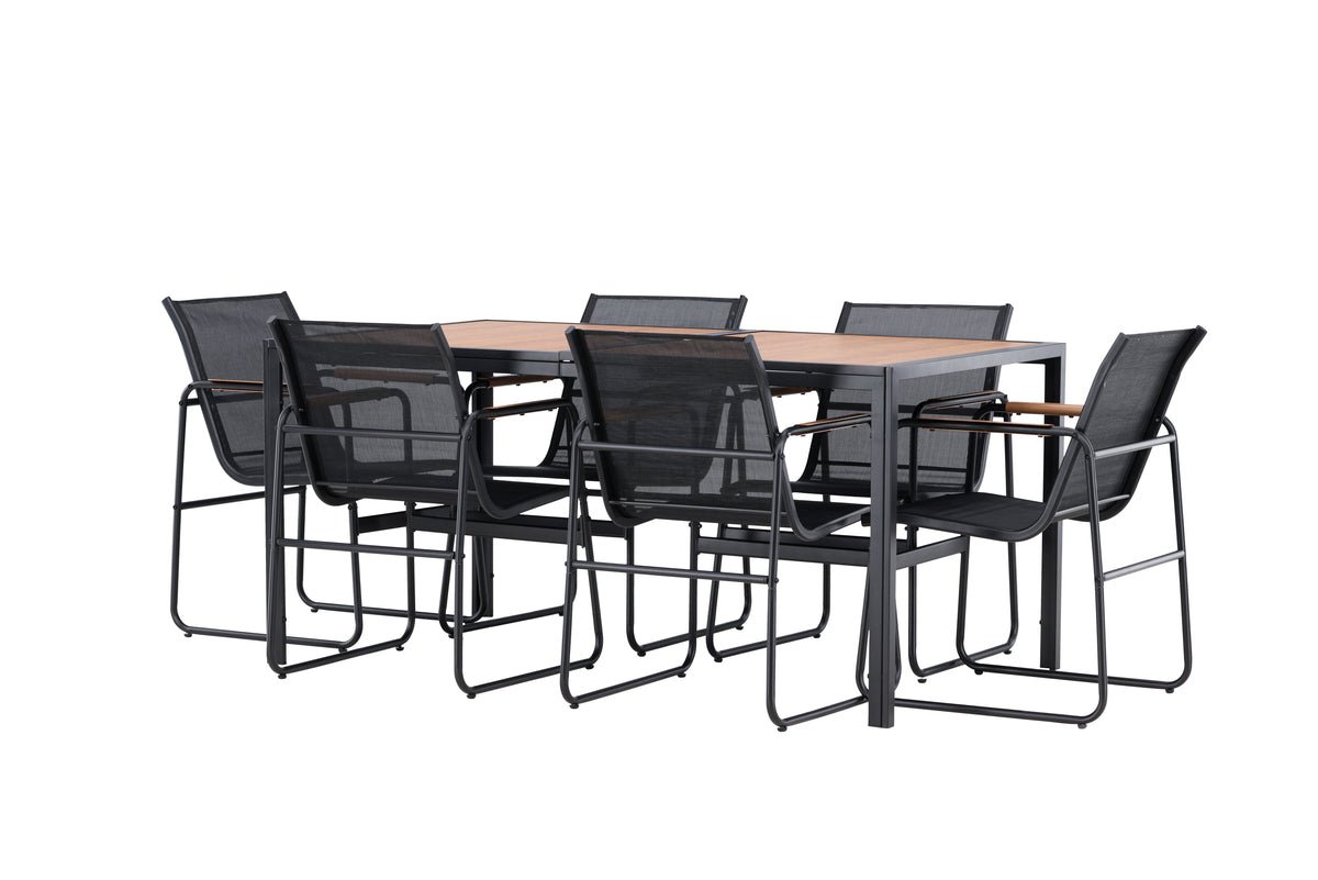 Tuin Eetgroep Alento – 7-delige tuinmeubelset van staal en polystone