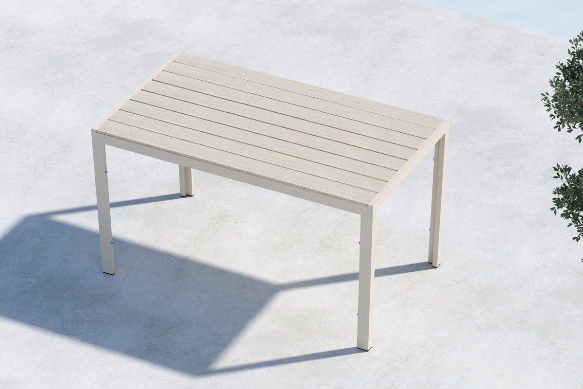 Tuin eettafel Siena - 140x80 cm van aluminium en polywood in Beige of Zwart