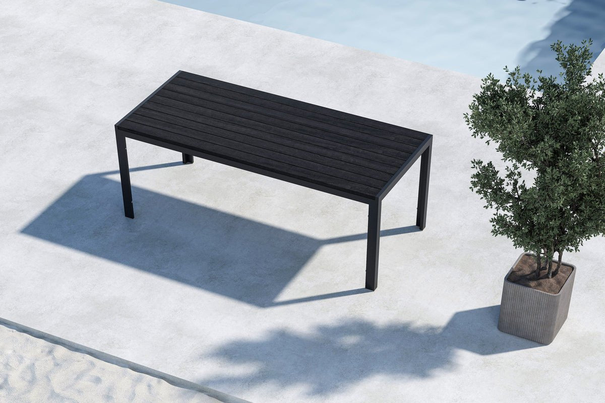 Tuin eettafel Amalfi - 205x90 cm van aluminium en polywood in Beige of Zwart