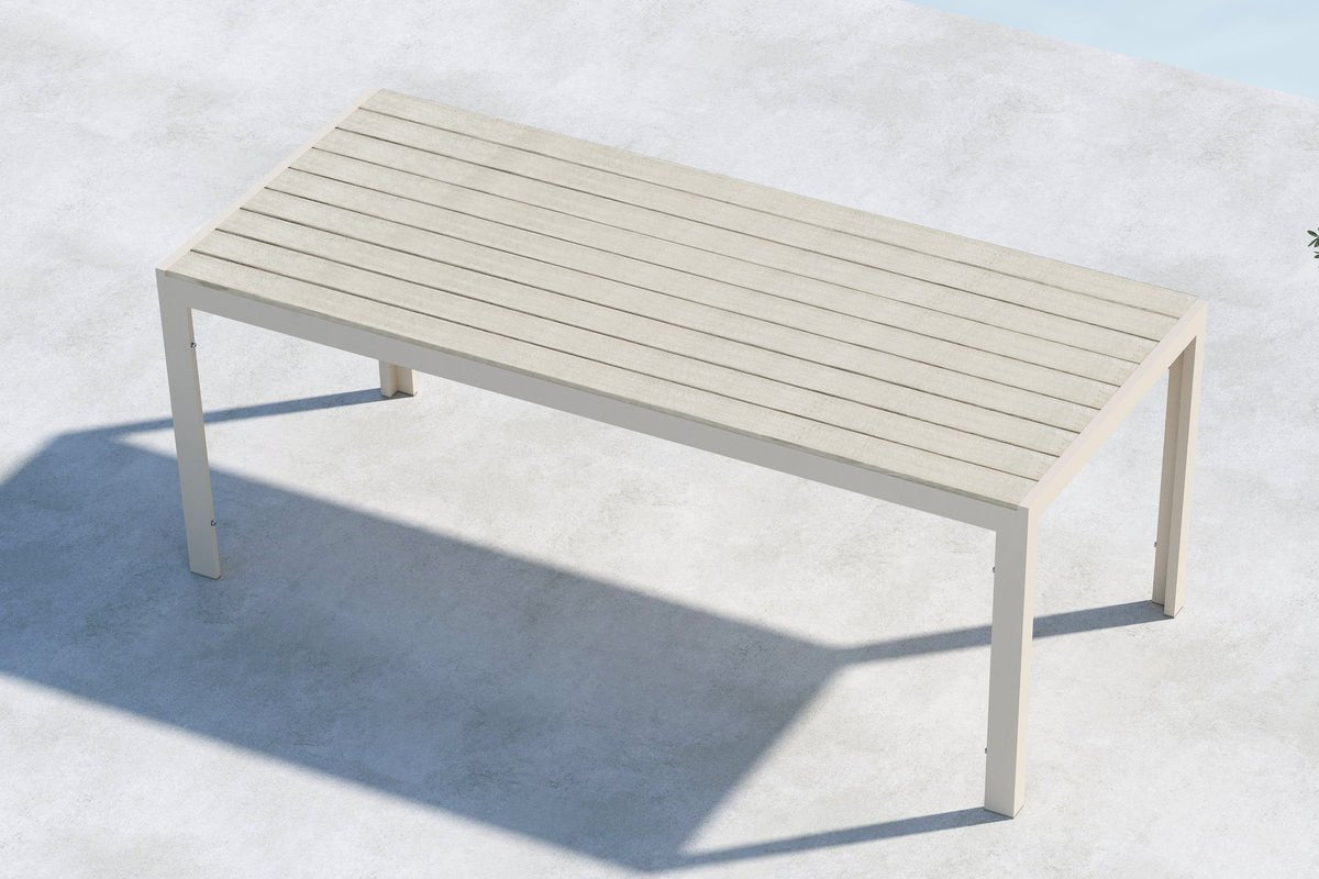Tuin eettafel Amalfi - 205x90 cm van aluminium en polywood in Beige of Zwart
