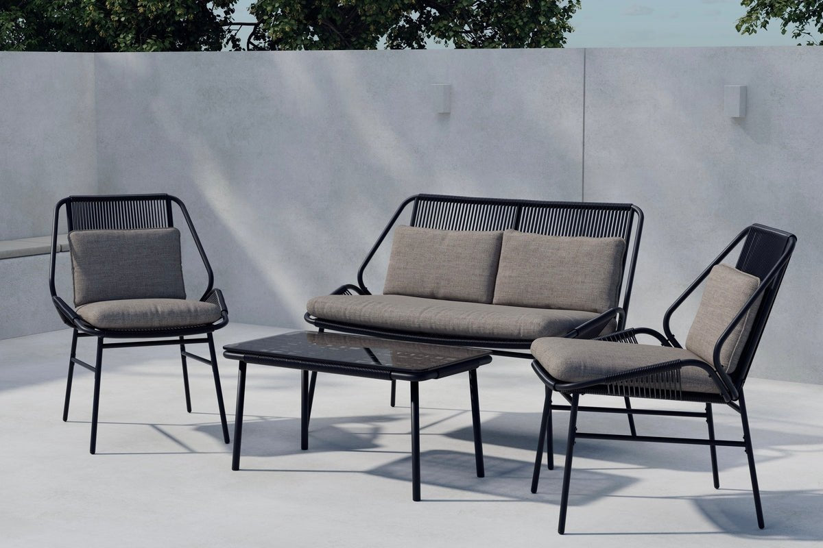Tuin Loungeset Talora – 4-delige set met stoelen van staal