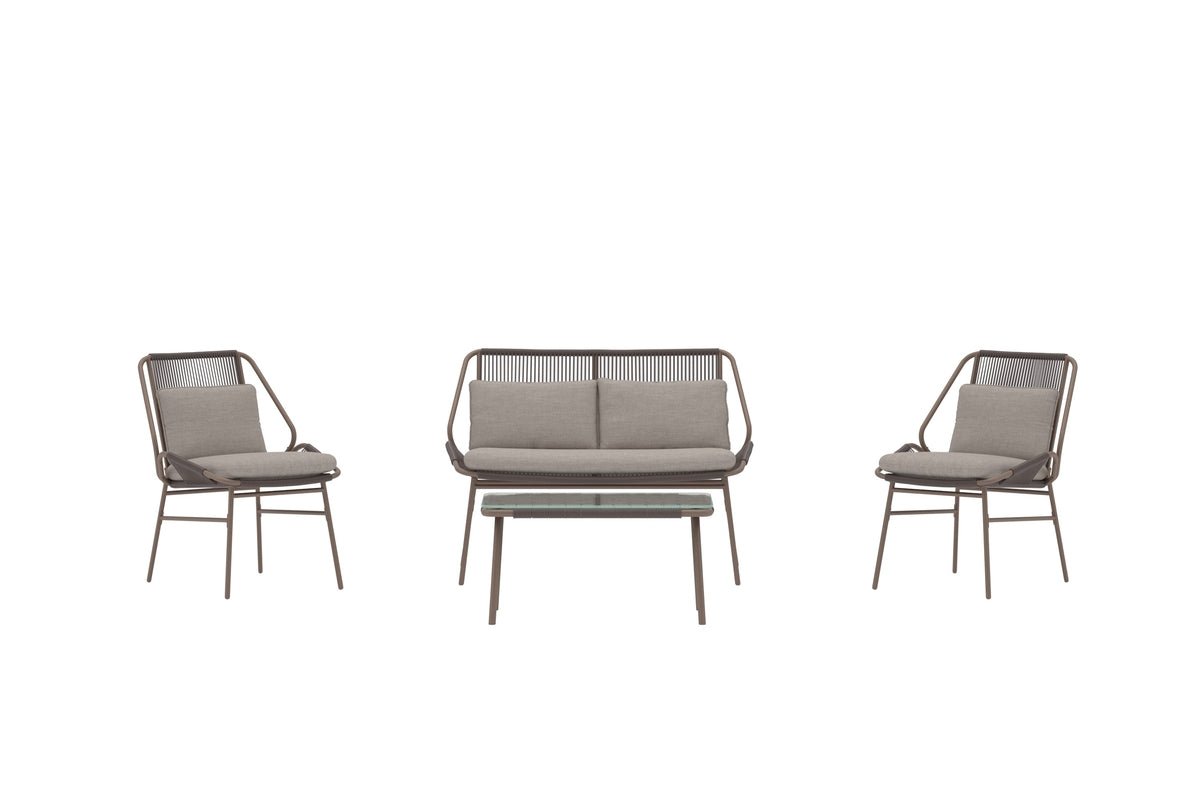 Tuin Loungeset Talora – 4-delige set met stoelen van staal