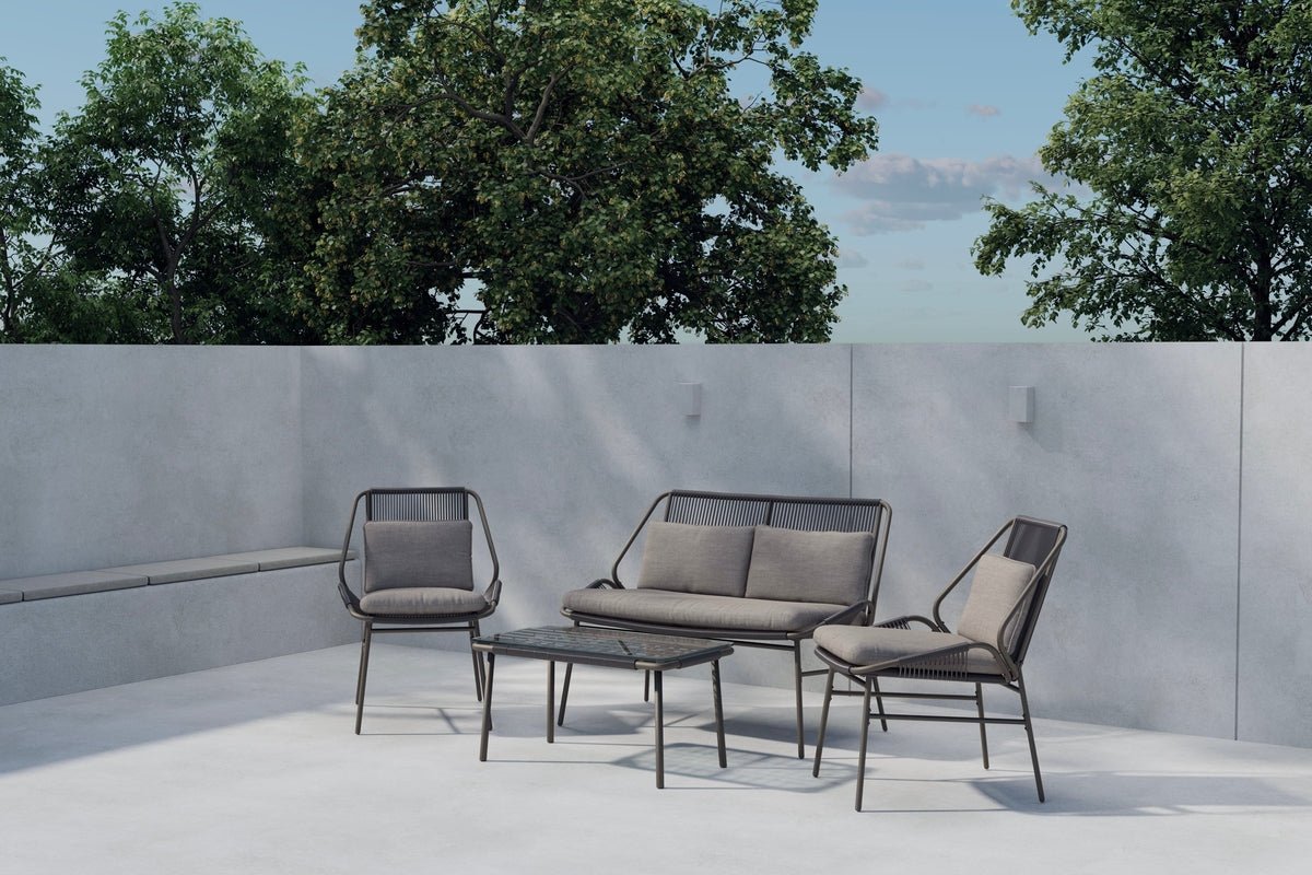 Tuin Loungeset Talora – 4-delige set met stoelen van staal