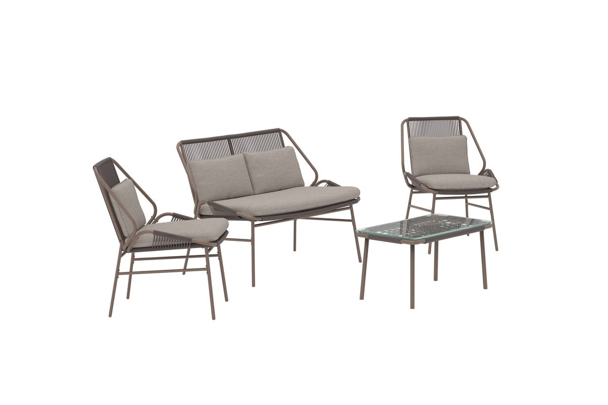 Tuin Loungeset Talora – 4-delige set met stoelen van staal