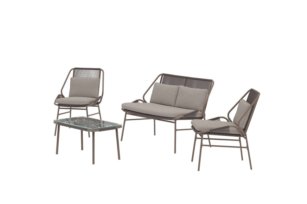 Tuin Loungeset Talora – 4-delige set met stoelen van staal