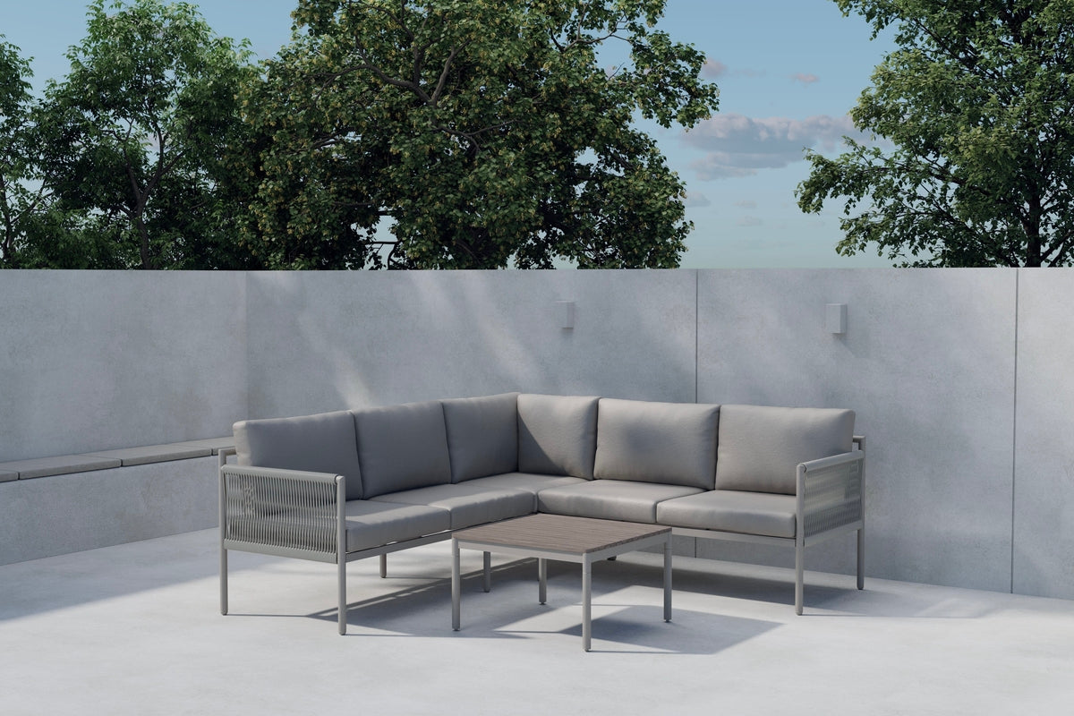 Tuin loungeset Rimini – weerbestendig in Beige met aluminium frame