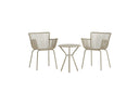 Tuinloungezetel Aida – 2-delig set in Beige met ronde tafel en stoelen