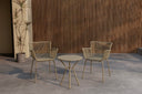 Tuinloungezetel Aida – 2-delig set in Beige met ronde tafel en stoelen