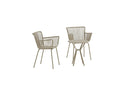 Tuinloungezetel Aida – 2-delig set in Beige met ronde tafel en stoelen