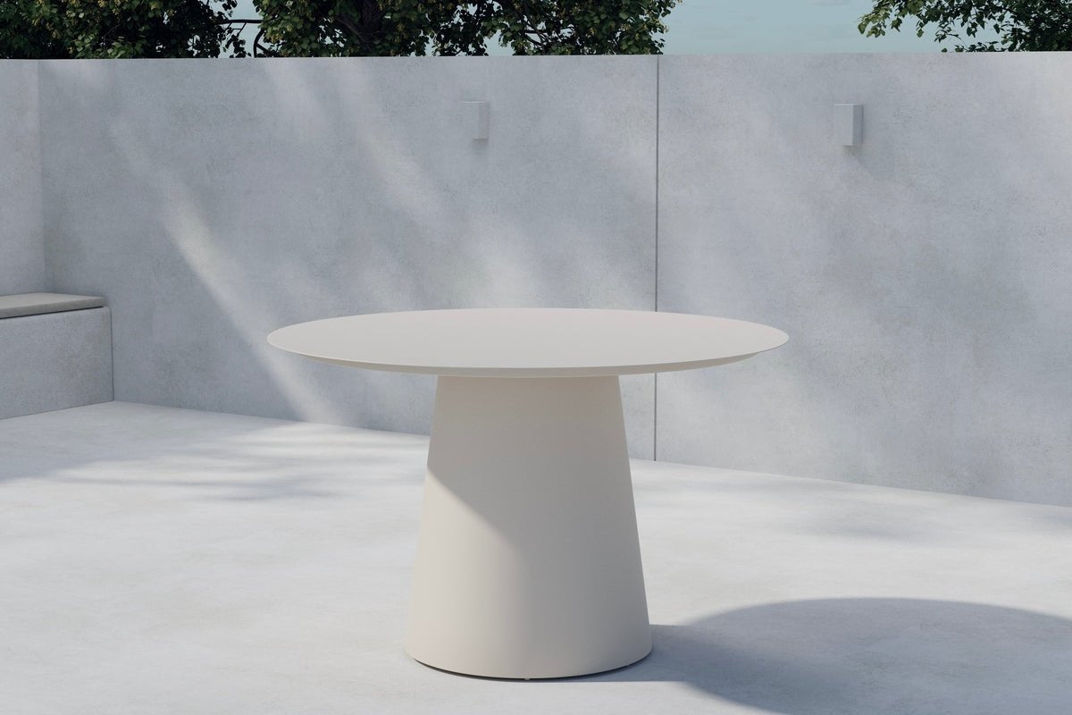 Tuin eettafel Solea - Ø 120cm van aluminium in Zwart of Beige