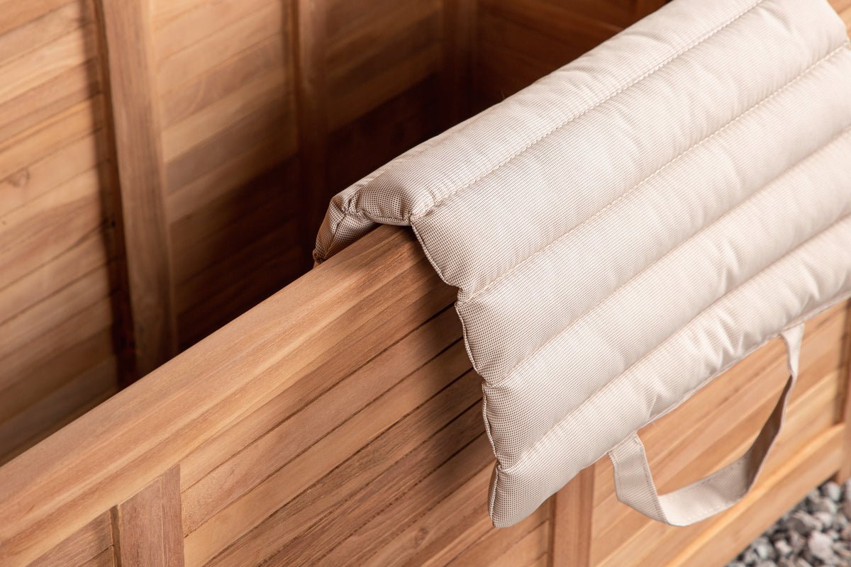 Tuin kussenbox Sorine - 60x130x50 van teakhout