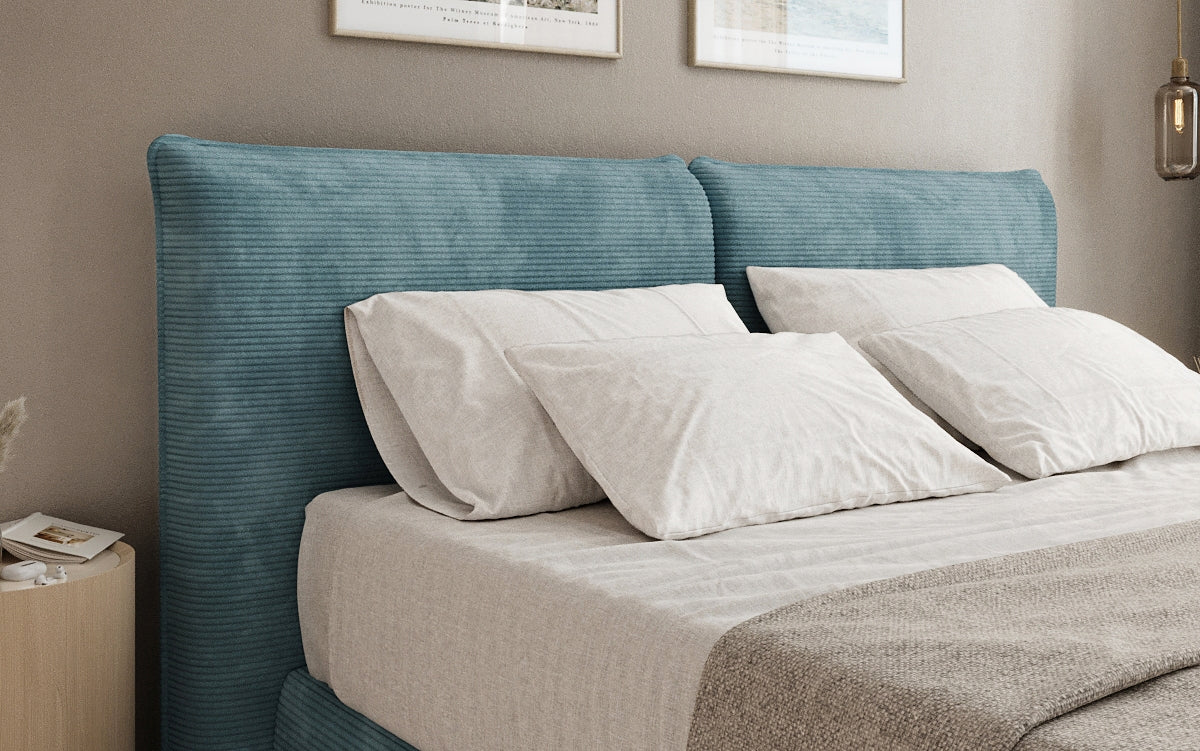 Boxspringbed Pillo in Ribstof