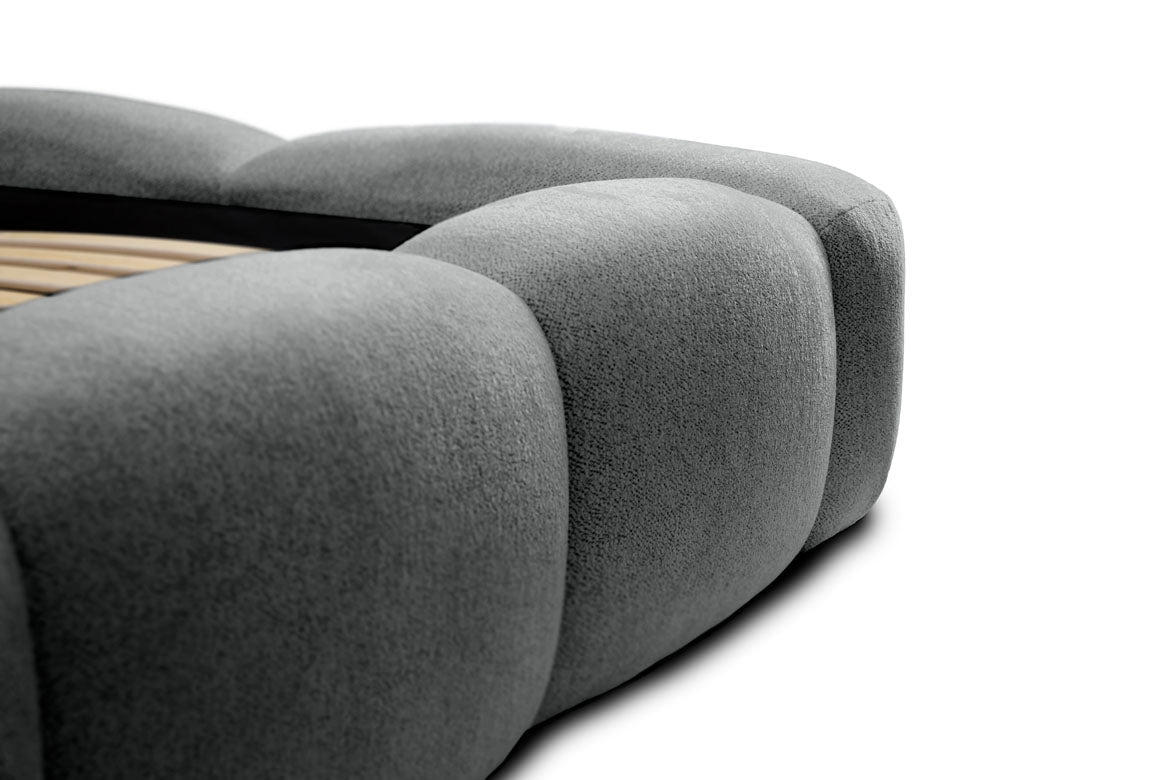 Designer gestoffeerd bed Alena Bouclé met opbergruimte