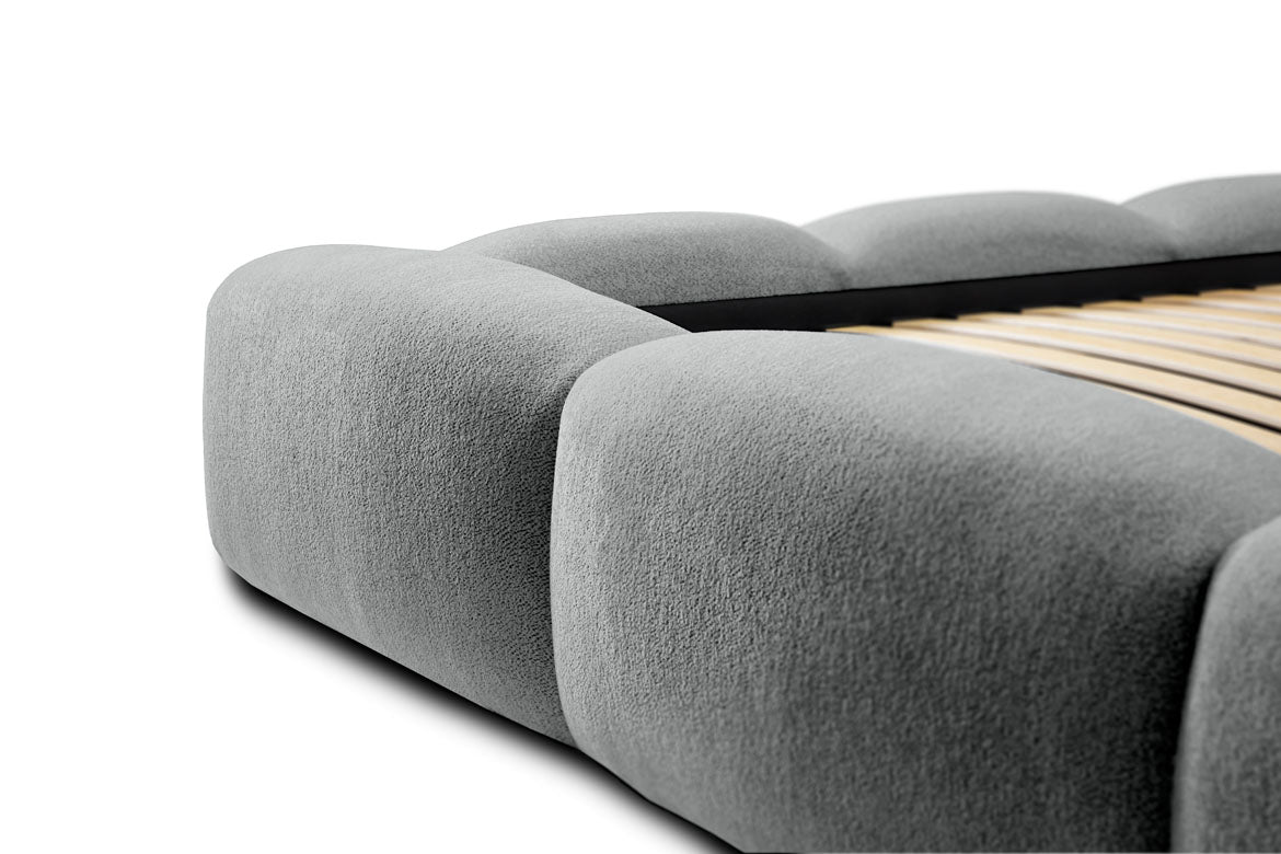 Designer gestoffeerd bed Alena Bouclé met opbergruimte