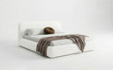 Design gestoffeerd bed Arosa in Bouclé met opbergruimte