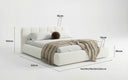 Design gestoffeerd bed Avelo in Bouclé met opbergruimte