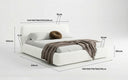 Design gestoffeerd bed Arosa in Bouclé met opbergruimte