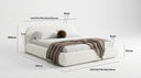 Design gestoffeerd bed Luma in Bouclé met opbergruimte