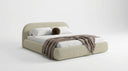 Design gestoffeerd bed Luma in Bouclé met opbergruimte