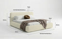 Design gestoffeerd bed Arosa in Bouclé met opbergruimte