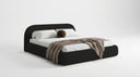 Design gestoffeerd bed Luma in Bouclé met opbergruimte