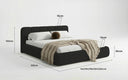 Design gestoffeerd bed Avelo in Bouclé met opbergruimte