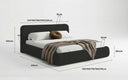 Design gestoffeerd bed Arosa in Bouclé met opbergruimte