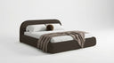 Design gestoffeerd bed Luma in Bouclé met opbergruimte
