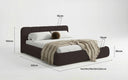 Design gestoffeerd bed Avelo in Bouclé met opbergruimte