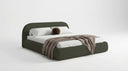 Design gestoffeerd bed Luma in Bouclé met opbergruimte