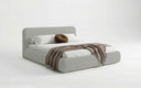 Design gestoffeerd bed Arosa in Bouclé met opbergruimte