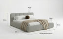 Design gestoffeerd bed Avelo in Bouclé met opbergruimte