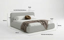 Design gestoffeerd bed Arosa in Bouclé met opbergruimte