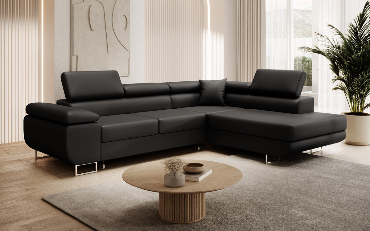 Designer Sofa Aston met slaap- en klapfunctie van kunstleer