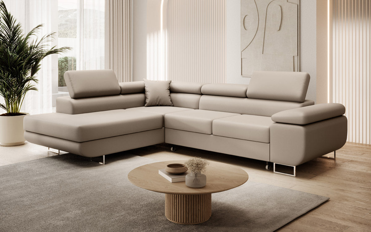 Designer Sofa Aston met slaap- en klapfunctie van kunstleer