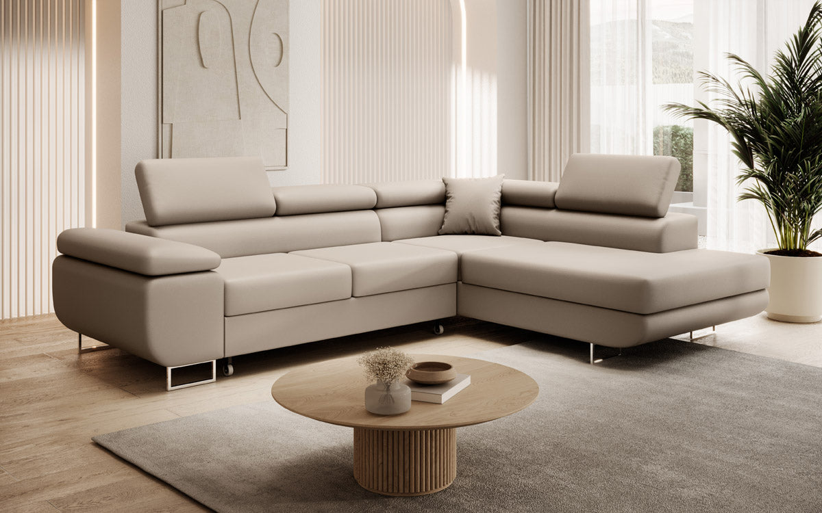 Designer Sofa Aston met slaap- en klapfunctie van kunstleer