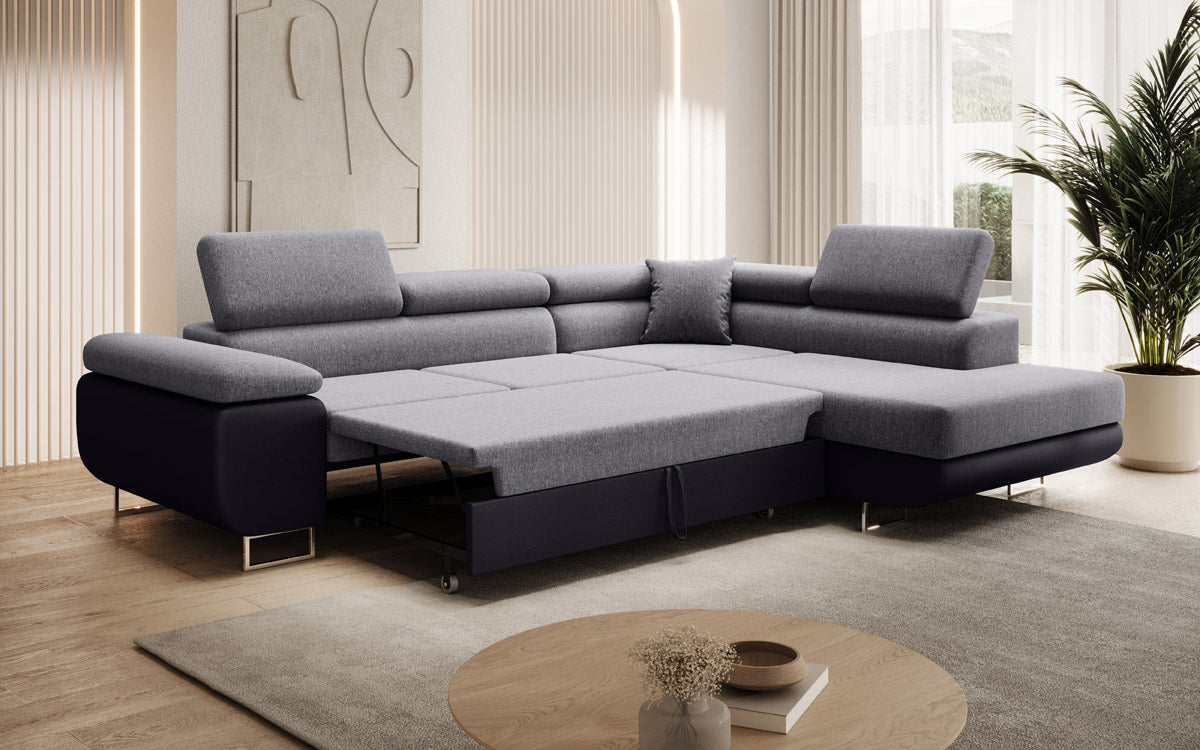 Designer Sofa Aston met slaap- en klapfunctie - stof/kunstleer